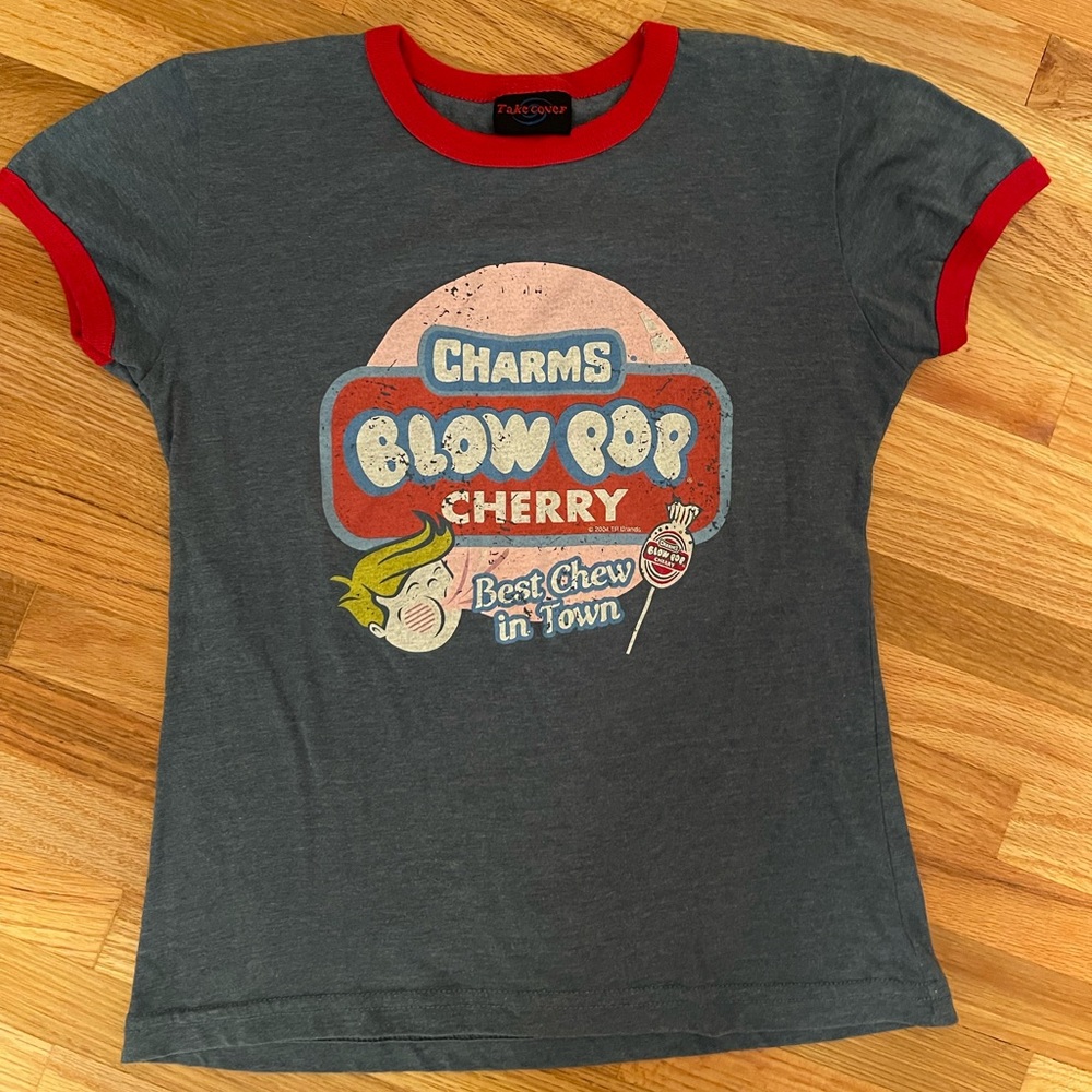 Vintage Charms Blow Pop Cherry Lollipop Shirt
